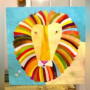 Kid’s Land of Nod Lion wall Decor, Canvas Art